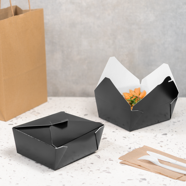 KYFP-FTG48B_01 48 fl oz Fold-To-Go Container (Box #8) (Black)