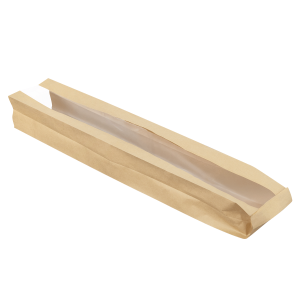 Baguette Windowed Bread Bag, 4.3″ x 23.6″ x 2.6″ (Kraft)