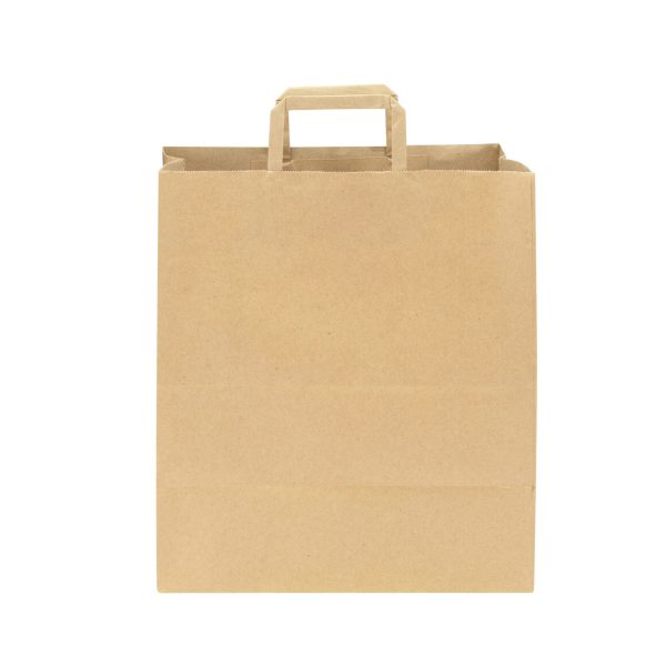 KYFP-BSB017K_02 Paper Barrel Sack Bag with Flat Handle, 1/7 (Kraft)